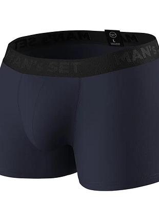 Чоловічі анатомічні труси-боксери man's set intimate 2.1 black series темно-сині l