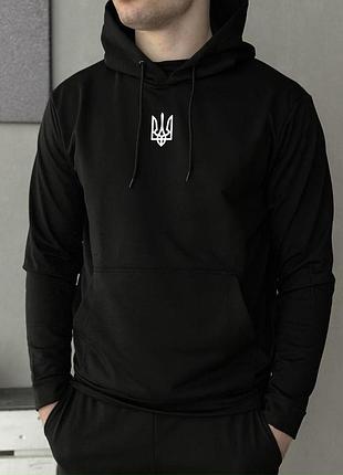 Демісезонний худі чорний герб (двонитка)
