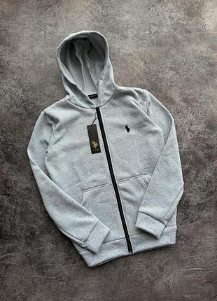 Кофта зип на замке флис polo серый