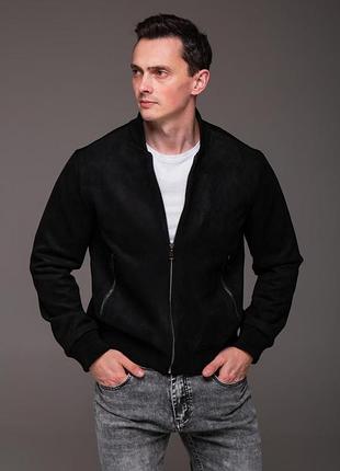 Черная замшевая куртка "trendy" воротник стойка