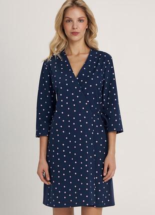 Халат жіночий у горошок вище коліна rosy raindrops xl