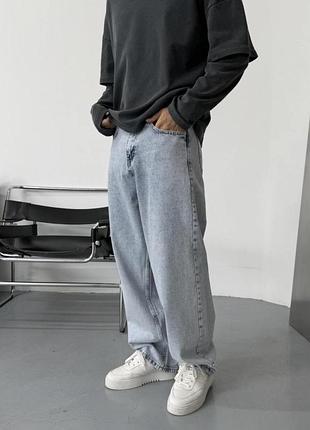 Стильні широкі джинси baggy у блакитному кольорі 🔝