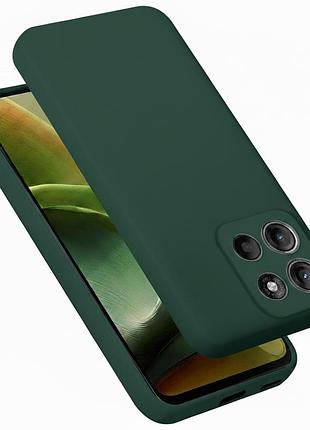 Чохол fiji full soft premium для motorola g17 / g17 power протиударний бампер з мікрофіброю dark green
