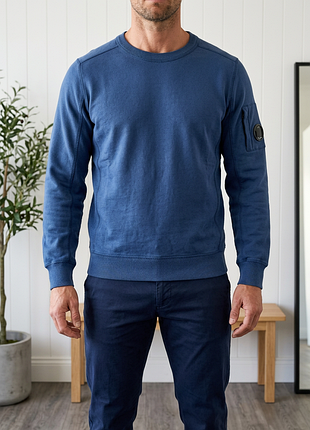 C.p. company sweatshirt with lens avio blue premium