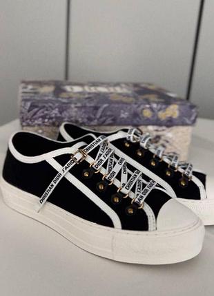 Жіночі кеди dior black platform premium (чорні) низькі стильні кеди діор чорні 39