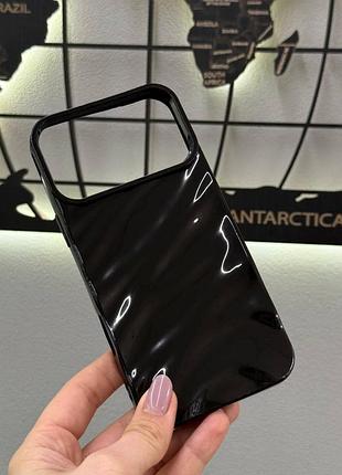 Силіконовий чохол для айфон 17 про макс,чохол-накладка 3d wavy pattern case iphone 17 pro max (колір: чорний)