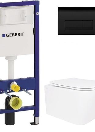 Комплект інсталяції geberit duofix з унітазом qtap crow ultra quiet з кришкою soft close (458.103.00.1/115.119.14.1/