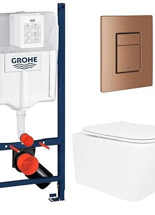 Комплект унитаз с крышкой qtap crow ultra quiet + инсталляция grohe rapid sl 4в1 (3884000g/38732dl0)
