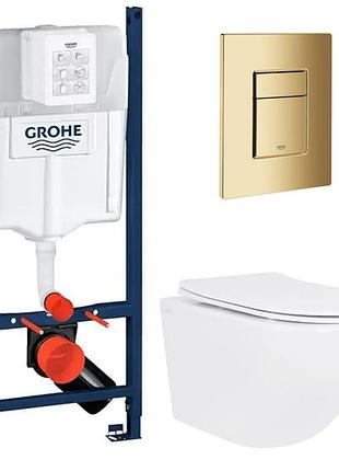 Комплект унітаз з кришкою qtap jay ultra quiet + інсталяція grohe rapid sl 4в1 (3884000g/38732gl0)