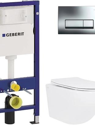 Комплект инсталляции geberit duofix с унитазом qtap jay ultra quiet с крышкой soft close (458.103.00.1/115.119.21.1/