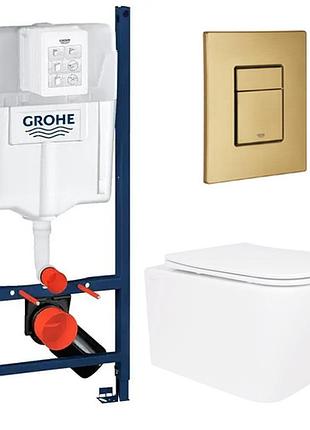 Комплект унітаз з кришкою qtap crow ultra quiet + інсталяція grohe rapid sl 4в1 (3884000g/38732gn0)