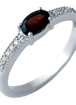 Срібне кільце proba з натуральним гранатом 0.66ct, вага виробу 2,04 г (1911495) 17 розмір