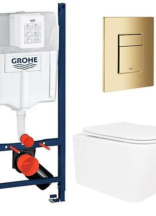 Комплект унітаз з кришкою qtap crow ultra quiet + інсталяція grohe rapid sl 4в1 (3884000g/38732gl0)