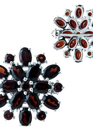 Серебряная брошка proba с натуральным гранатом 7.37ct (1914137)