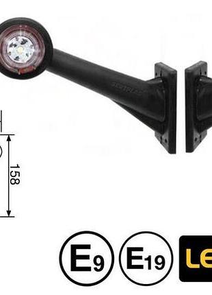Ліхтар габарит ріжок прямий правий довгий led 24v