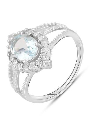 Серебряное кольцо proba с натуральным топазом 3.083ct, вес изделия 3,9 гр (2129646) 17.5 размер