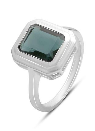 Серебряное кольцо proba с топазом лондон блю 3ct, вес изделия 4,29 гр (2178187) 18.5 размер