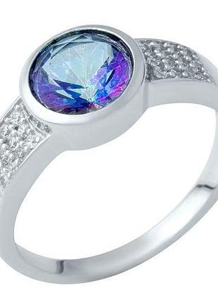 Срібне кільце proba з містик топазом 3.723ct, вага виробу 3,69 г (1937471) 18 розмір
