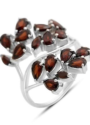 Срібне кільце proba з натуральним гранатом 4.117ct, вага виробу 5,83 г (2166337) 18 розмір