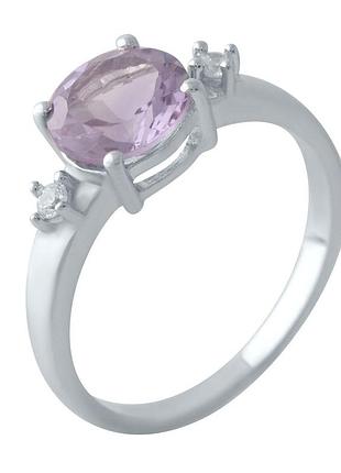 Серебряное кольцо proba с натуральным аметистом 1.657ct, вес изделия 2,64 гр (2024323) 18 размер
