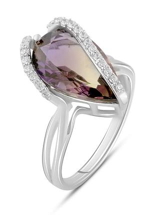 Серебряное кольцо proba с аметрином nano 3.845ct, вес изделия 3,88 гр (2088790) 17.5 размер