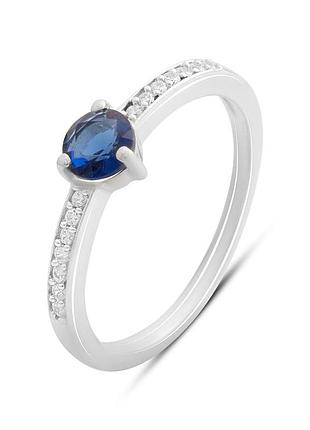 Срібне кільце proba із сапфіром nano 0.526ct, вага виробу 1,85 г (2189053) 17 розмір