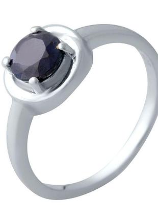 Срібне кільце proba з натуральним сапфіром 1.125ct, вага виробу 2,79 г (2021834) 18 розмір