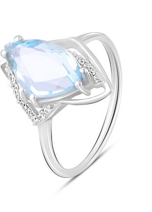 Серебряное кольцо proba с натуральным топазом 3.943ct, вес изделия 3,39 гр (2097143) 18 размер
