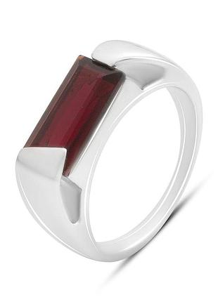 Серебряное кольцо proba с искусственным гранатом nano 2.14ct, вес изделия 5,39 гр (60002181) 17.5 размер