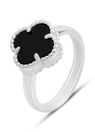 Серебряное кольцо proba с натуральным ониксом, вес изделия 3,37 гр (60001897) 17 размер