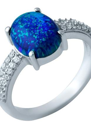 Срібне кільце proba з опалом 1.237ct, вага виробу 3,1 г (1920268) 17 розмір