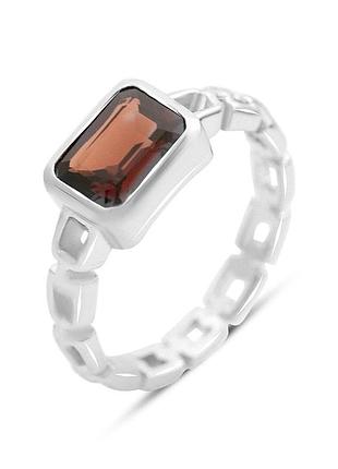 Срібне кільце proba з натуральним гранатом 1.905ct, вага виробу 3,4 г (2166559) 17 розмір