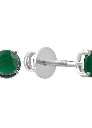 Срібні сережки proba з натуральним агатом 0.87ct (2198383)