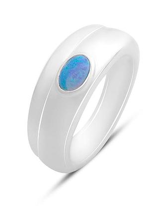 Срібне кільце proba з опалом 0.2ct, вага виробу 5,09 г (2169987) 17 розмір