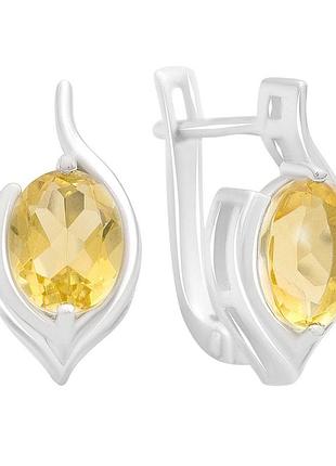 Срібні сережки proba з цитрином nano 1.833ct (2172642)