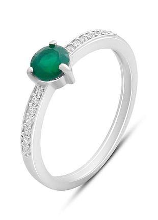 Срібне кільце proba з натуральним агатом 0.628ct, вага виробу 1,86 г (2189602) 17 розмір