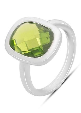 Срібне кільце proba з хризолітом 5.39ct, вага виробу 3,68 г (60002161) 18 розмір