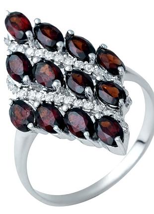 Срібне кільце proba з натуральним гранатом 4.217ct, вага виробу 4,21 г (1937990) 17.5 розмір