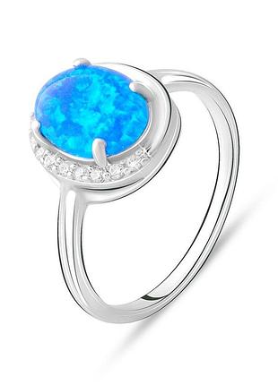 Срібне кільце proba з опалом 1.775ct, вага виробу 3,14 г (2075905) 17 розмір