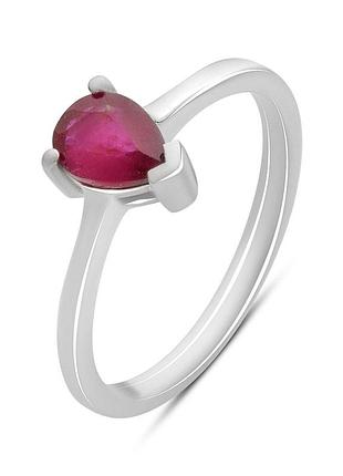 Серебряное кольцо proba с натуральным рубином 0.975ct, вес изделия 2,19 гр (2194866) 18 размер