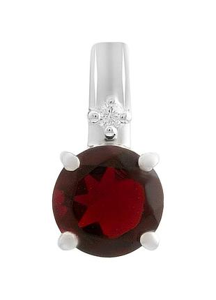 Серебряная подвеска proba с гранатом nano 1.45ct, фианитами (60002160)