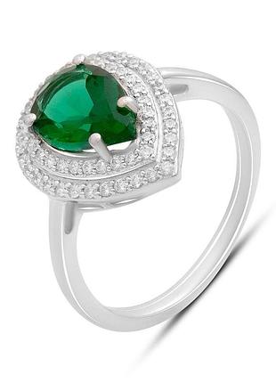 Серебряное кольцо proba с изумрудом nano 2.401ct, вес изделия 3,39 гр (2197317) 17 размер