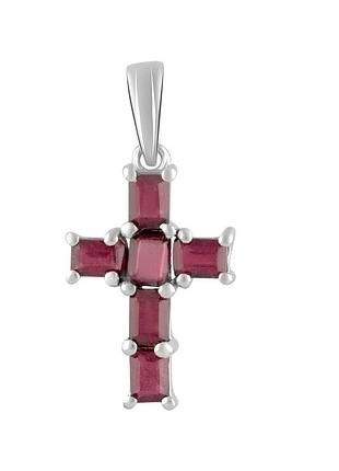 Серебряный крестик proba с рубином 1.808ct (2092582)