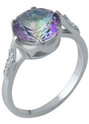 Серебряное кольцо proba с мистик топазом 3.297ct, вес изделия 4,06 гр (1988336) 18 размер