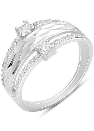 Серебряное кольцо proba с фианитами, вес изделия 3,15 гр (2185734) 17.5 размер
