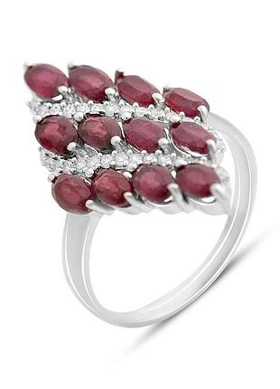 Серебряное кольцо proba с натуральным рубином 4.745ct, вес изделия 4,72 гр (2152972) 18 размер