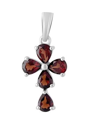 Срібний хрестик proba з гранатом 1.953ct (2106968)