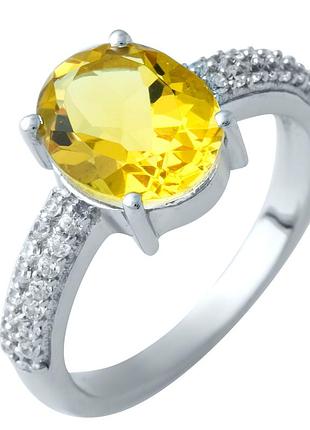 Серебряное кольцо proba с цитрином nano 2.758ct, вес изделия 2,96 гр (1917398) 17.5 размер