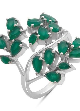 Срібне кільце proba з натуральним агатом 3.038ct, вага виробу 5,8 г (2196204) 17.5 розмір