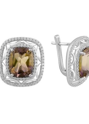 Серебряные серьги proba с аметрином nano 8.45ct (2088288)
